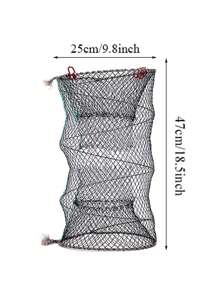 1pc Portable Foldable Fishing Net For Crab, Small Fish, And Crayfish - Lightweight Fishing Trap Tackle With 25* 47cm - Multicolor - View 3