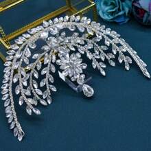 1 件女士银色水晶水钻头带新娘发箍，适合婚礼、派对、宴会 - 彩色 - 查看 11