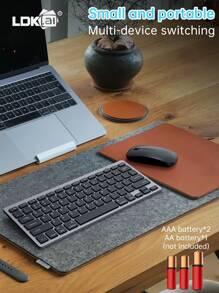 LDKai 1 件 BT78 双模无线薄膜键盘鼠标套装静音 78 键办公商务键盘套装 - 彩色 - 查看 1