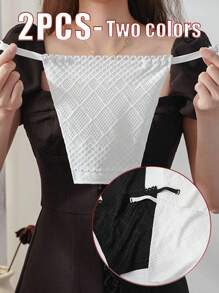 2 pièces/set Faux col en dentelle pour femmes, double couche, respirante, mode, couvre-poitrine amovible pour le port quotidien. 1 pièce faux col en dentelle d'été 1 pièce, couvrant la poitrine et anti-éblouissement, lingerie cache-poitrine pour femmes