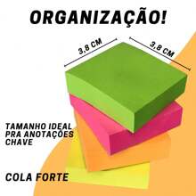 Kit Of Colored Paper Pads 3.8cm X 3.8cm 4 Colors Total Of 1600 Sheets - 彩色 - 查看 4