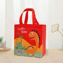4 piezas/Juego 23*22*11CM Bolsas de tela no tejida a prueba de agua con patrón de dinosaurio, bolsas de regalo reutilizables para decoración de fiesta de cumpleaños - Multicolor - Ver 10