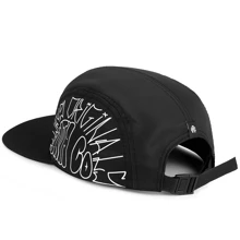 Anth.Co Five Panel Skater Cap Straight Brim Streetwear With Ribbed Adjustment - màu đen - Xem 7