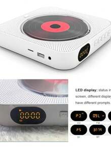 Portatil Música Reproductor Cd Player Bluetooth Radio Fm - Blanco - Ver 4