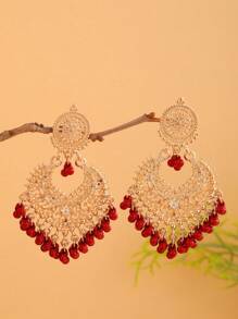 EVBEA 1 对夸张波西米亚风格珠子和流苏耳环，适合女性日常佩戴 - 彩色 - 查看 9