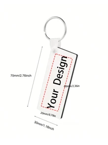 1pc, Create Your Own Unique Keychain With Custom Images. Customize Photos, Text, Etc. For Personalized Customization. Very Suitable For Family, Parents, Classmates, Friends, Colleagues, Or Pet Tags. - White - View 2