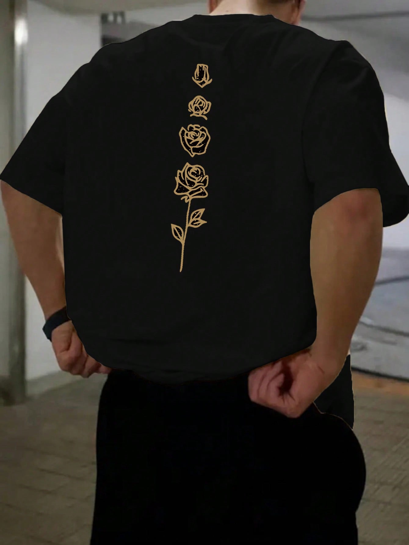 2025 Men's Casual Floral Print Round Neck Short Sleeve T-Shirt, Summer