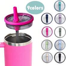 Tapa de repuesto para vaso térmico, tapas a prueba de derrames y salpicaduras para vasos térmicos, tapa con pajita batible para vaso térmico, tapa con pajita batible de repuesto para vaso térmico, tapa reutilizable para vaso térmico