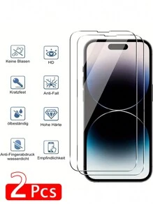 2Pcs Tempered Glasses Compatible With IPhone16 15 14 Pro Max 13 12 Mini 11 Pro Max Screen Protector Compatible With Iphone 7 8Plus XR XS Max Glass Gift For Birthday, Family, Friends Phone Screen Protector, Phone Accessories