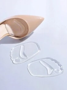 1 Pair Transparent Dot Grip Soft Non-Slip Forefoot Pad Half Size Insole For High Heels - Clear - View 3