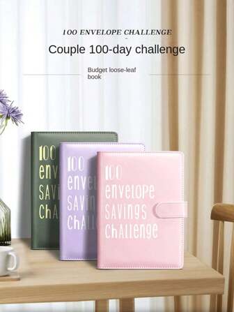 Carpeta del reto de 100 sobres: carpeta organizadora de presupuesto y ahorro con sobres de efectivo tamaño A5 - Libro de retos de ahorro para ahorrar $5,050 Útiles escolares, vuelta al cole