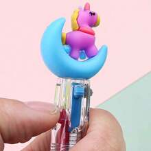 3pcs Creative Light Up Unicorn Ballpoint Pen With Led Light, Cartoon Stationery, Blue Ink Signature Pen - Multicolor - View 8
