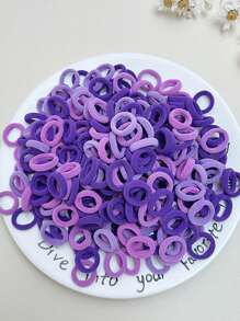 100pcs Black Nylon Hair Ties For Festivals Casual - Multicolor - View 15