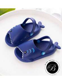Baby Slippers Bebe Tubarão Sandal Girl And Boy Sandal Lightweight Soft Eva Non-Slip Baby Shar Slipper - 寶藍色 - 查看 4