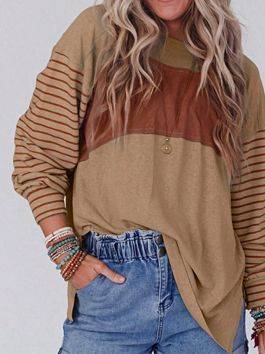 Boho Retro Vintage 90's Vibe Rose Green Blue Viscose Drop Shoulder Color Block Sleeve Top Shirt Blouse