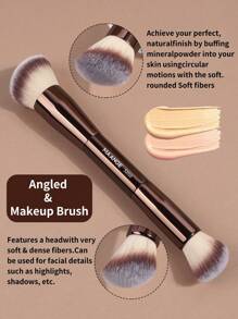 MAANGE 2pcs/3pcs Professional Dual-Head Facial Makeup Brush Set,Powder Brush,Blush Brush,Makeup Tools With Soft Fiber For Easy Carrying,Brush For Travel