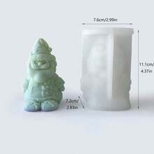 1 件雪人形硅胶蜡烛模具 DIY - 白色 - 查看 6