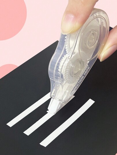 1pc Transparent Simple Design Correction Tape, Large Capacity, Quiet, Smooth For School & Office, Ins Style