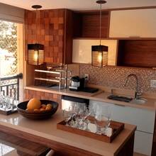 Tokyo Oriental Pendant Lamp For Living Room Kitchen Office Bivolt Gourmet Area In MDF Wood - 核桃 - 查看 2