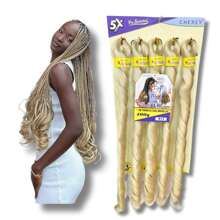 Jumbo French Curl Braids 5x 60cm Cherey Braids Boho Wavy 400g Jumbo Braid With Curls - 香檳色 - 查看 6