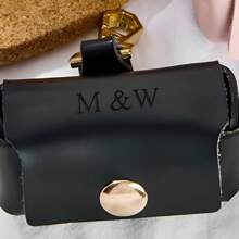 1pc Rustic Style Personalized Pet Engagement/Wedding Ring Box, Custom Name Ring Holder, Wedding Gift - Brown - View 3