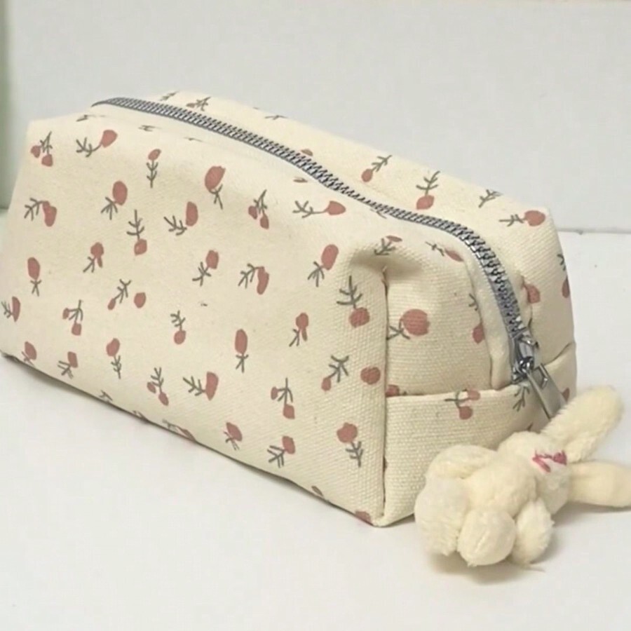 1 Piece Of Fresh Small Floral Pencil Case, HighLooking Student Desktop