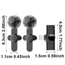 Micrófono lavalier inalámbrico compatible con iPhone, iOS, micrófono de solapa con reducción de ruido para grabación, mini micrófono de solapa, micrófono de solapa inalámbrico para grabación de video, vlog - Negro - Ver 10