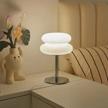 1 PC Bauhaus Table Lamp - Adjustable Light, USB Interface, Double-Layer Bread Shape, Button Adjustment, Suitable For Living Room/Dining Room/Bedroom Bedside LED Table Lamp