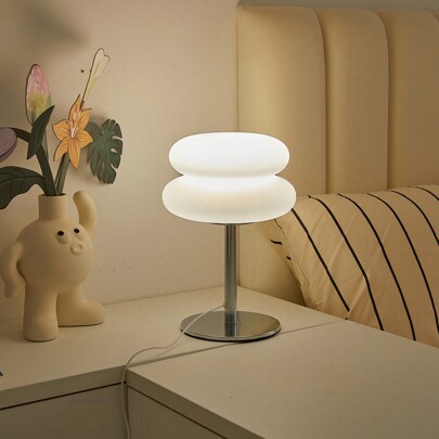 1 PC Bauhaus Table Lamp - Adjustable Light, USB Interface, Double-Layer Bread Shape, Button Adjustment, Suitable For Living Room/Dining Room/Bedroom Bedside LED Table Lamp