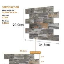 VA-Cerulean Tile Stickers 34 X 29 Cm 10 Pieces Type A/Type B/Type C/Type D/Type E/Type F For Kitchen Tile Leveling System PVC Wall Tile Foil Stickers Self-Adhesive Tile Foil, For Bathroom, Tile Decor, Fireplace Decor, Vanity Unit,Back To School,First Day Of School - Type a - View 2