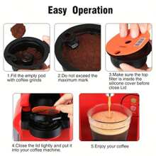 Reusable Coffee Capsules For BOSCH And Tassimo Coffee Capsules, 1set Coffee Pods With Lids With Stainless Steel Hand Tamper, Enjoy Coffee Time For Perfect Gift For Birthday, Commemoration Day, Anniversary, Christmas - Multicolor - View 8