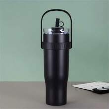 Academia Stainless  Bottle With Holder And Straw 1200ml - màu đen - Xem 3