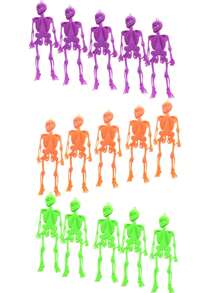 12pcs/Pack Halloween Colorful Glow-In-The-Dark Skeleton Bones Decoration, Assorted Colors,Christmas - Multicolor - View 9
