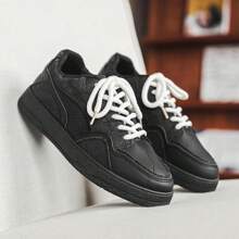 New Comfortable Casual Men Sports Shoes, Thick Sole Breathable, Suitable For Spring And Summer - Black - View 3