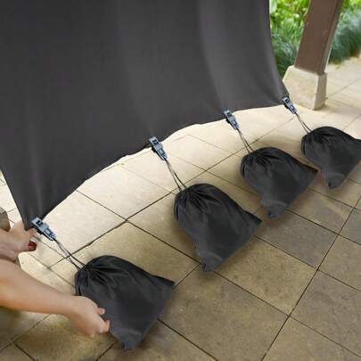 4/8/12 st Utomhusgardinviktpåsar, gardinviktade fästklämmor & påsar för utomhusfönstergardiner, uteplats, lusthus, veranda, balkong - enkel installation, antiblåsning