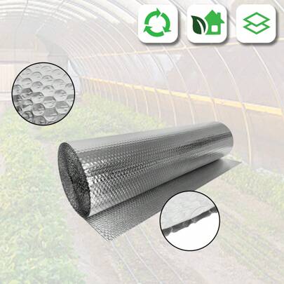 VA-Cerulean Insulation Film Bubble Wrap, Reflective Insulation Film Sheet For Heat Retention, Aluminum Insulation Film, Thermal Film For Windows For Thermal Insulation, Cold Protection, Darkening, 1x10m/1x15m/1x30m