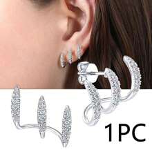 3pcs/set C-shaped Clip On Earrings Without Pierced Ear Hole - Gold - View 10
