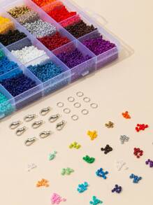 مجموعة علبة واحدة من أدوات صنع حبات الأرز الملونة بنفسك ب- 24 لونًا