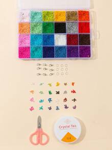 مجموعة علبة واحدة من أدوات صنع حبات الأرز الملونة بنفسك ب- 24 لونًا