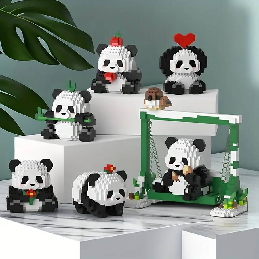 1 Kreative Panda Block - 2-in-1 Spielblock - Geschenk für Feiertage und Geburtstage - Dekoration für den Bürotisch, stressabbauendes Spielzeug - Bürodekoration, Geschenk zu Halloween, Thanksgiving, Weihnachten - Universelles Partygeschenk für Männer und Frauen
