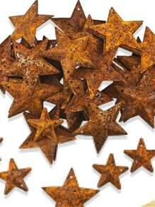 2.76in Rustic Metal Barn Star Home Decor With Hanging Rope, 6pcs/Set, 12pcs/Set,Home Decor ,Room Decor,Wall Decor Gifts Birthday Graduation - Multicolor - View 2