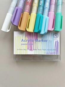 Bộ 8/16 bút dạ acrylic màu pastel, thích hợp cho văn phòng, trường học, vẽ tranh, viết, vật dụng cần thiết cho mùa tựu trường. - Nhiều màu - Xem 7