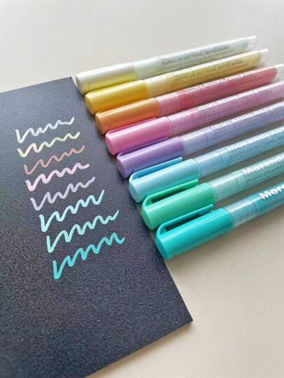 8pcs/16pcs Set Pastel Color Acrylic Marker Pens, Suitable For Office, School, Painting, Writing, Essential For Back To School Season