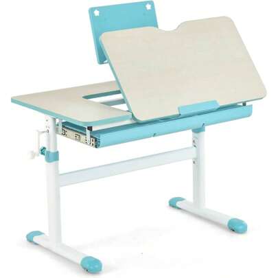 Children's Desk Height Adjustable, Student Desk With Adjustable Table Top & Book Stand, Youth Desk For Writing, Reading & Drawing, For 3-12 Year Old Children (Table Only)