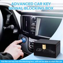 Caja Faraday para llaves de coche - Estuche antihacking premium, protector de llaves de coche para bloquear la señal para coches, teléfonos, protector de jaula de Faraday que bloquea la señal, contiene hasta 6 llaves - Negro - Ver 3
