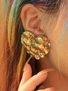 GUERNONO 1 Cặp Phụ kiện trang sức thời trang mùa hè độc đáo / thời trang sang trọng dễ thương, Hoa tai kết cấu mạ vàng bằng thép không gỉ dành cho nữ, Thích hợp đeo hàng ngày, Tốt nghiệp, Kỳ nghỉ, Halloween, Ngày nhà giáo, Quà tặng trở lại trường - Vàng - Xem 2