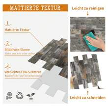 VA-Cerulean Tile Stickers 34 X 29 Cm 10 Pieces Type A/Type B/Type C/Type D/Type E/Type F For Kitchen Tile Leveling System PVC Wall Tile Foil Stickers Self-Adhesive Tile Foil, For Bathroom, Tile Decor, Fireplace Decor, Vanity Unit,Back To School,First Day Of School - Type a - View 6