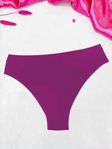 Comfort Thong Panties With Folded Waistband - 紫色 - 查看 2