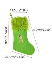 1 件字母圣诞袜针织红绿字母圣诞装饰家居圣诞树装饰礼物圣诞树吊坠圣诞装饰派对用品，圣诞节