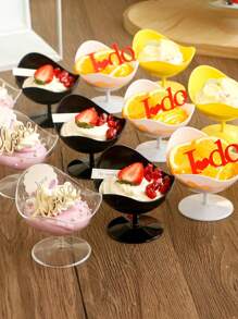 5/10/15/20pcs黑色椅子杯冰淇淋杯慕斯杯布丁杯甜品杯不对称口甜品杯冰淇淋容器甜品容器适用于布丁、水果杯、西米、冷饮、果汁、苏打水容器适合家庭聚会、用餐、生日、派对、户外、夏季冰镇饮料容器 - 彩色 - 查看 6